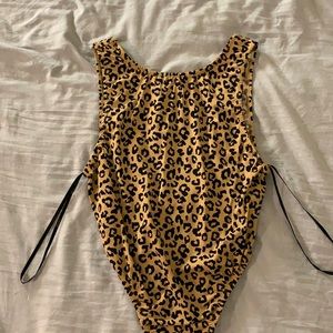 Forever 21 cheetah bodysuit with low back